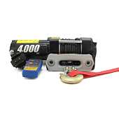 Лебедка электрическая 12V PRO&TOP 4000lbs / 1814 кг с кевларовым тросом 5mm*11m (153/1) 8217 